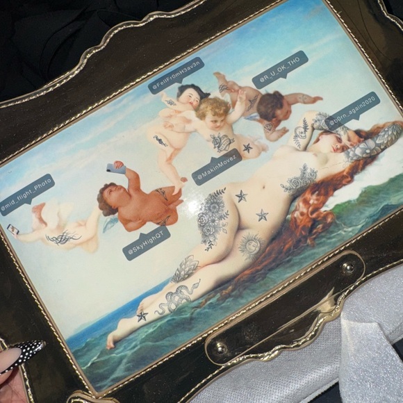 Dolls Kill Gold Art-Inspired Clutch - Picture 2 of 5